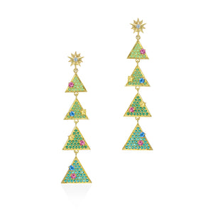 Lory Jewelery Christmas Tree Earrings E19001 Siamite #107002 Silver 925