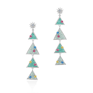 Lory Jewelery Christmas Tree Earrings E19001 Siamite #114201 Silver 925