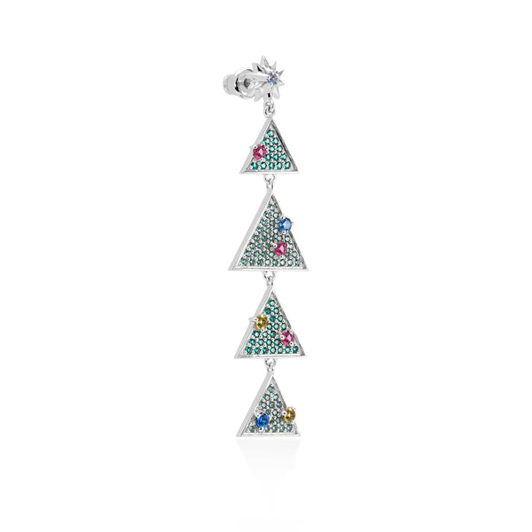 Lory Jewelery Christmas Tree Earrings E19001 Siamite #114201 Silver 925