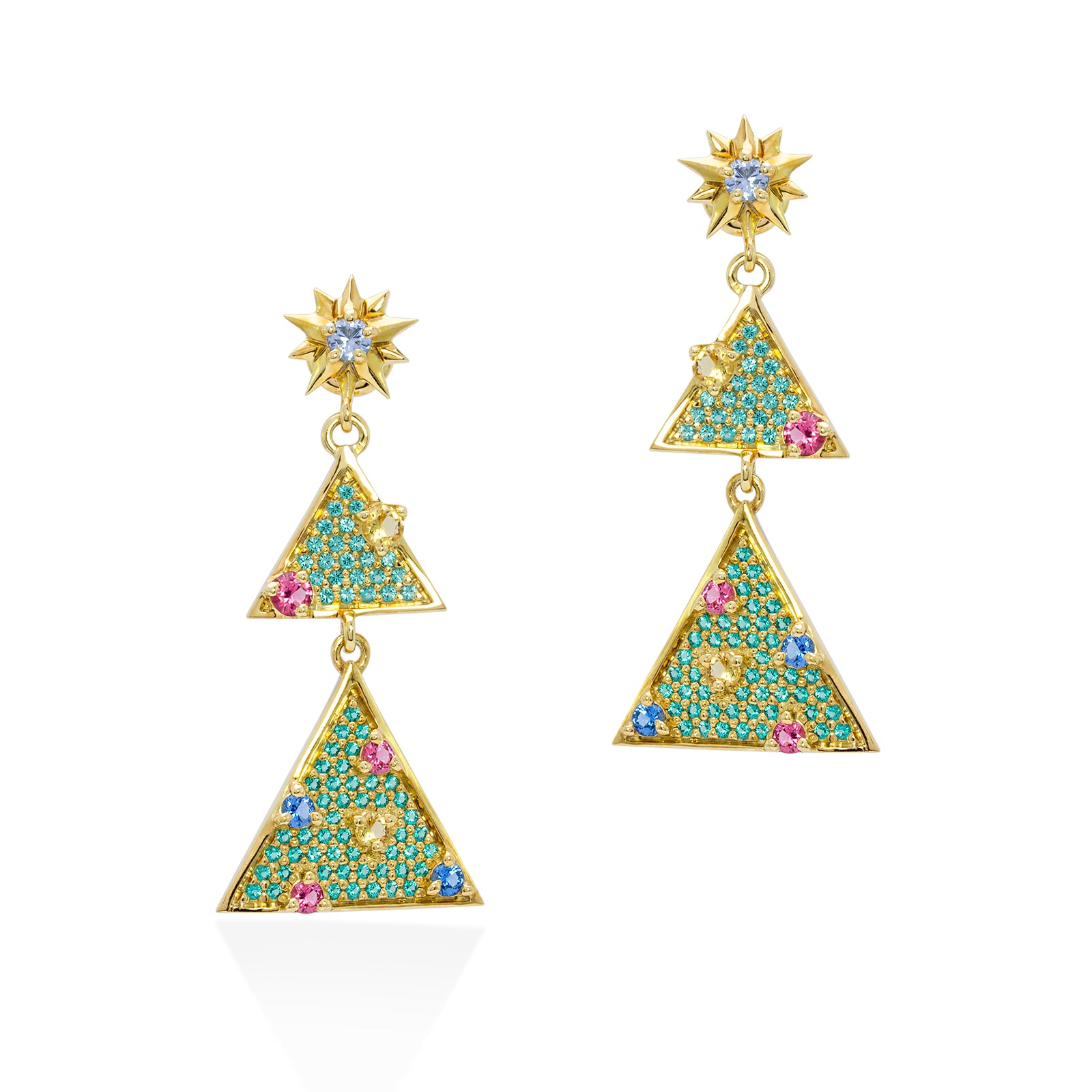 Lory Jewelery Christmas Tree Earrings E19002 Siamite #1141 Silver 925