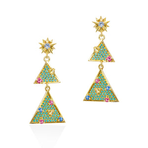 Lory Jewellery Christmas Tree Earrings E19002 Siamite #1141 Silver 925