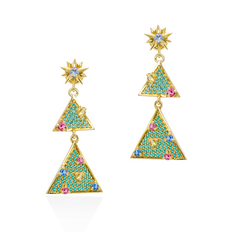 Lory Jewelery Christmas Tree Earrings E19002 Siamite #1141 Silver 925