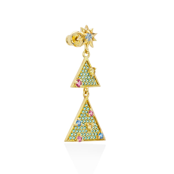 Lory Jewellery Christmas Tree Earrings E19002 Siamite #1141 Silver 925