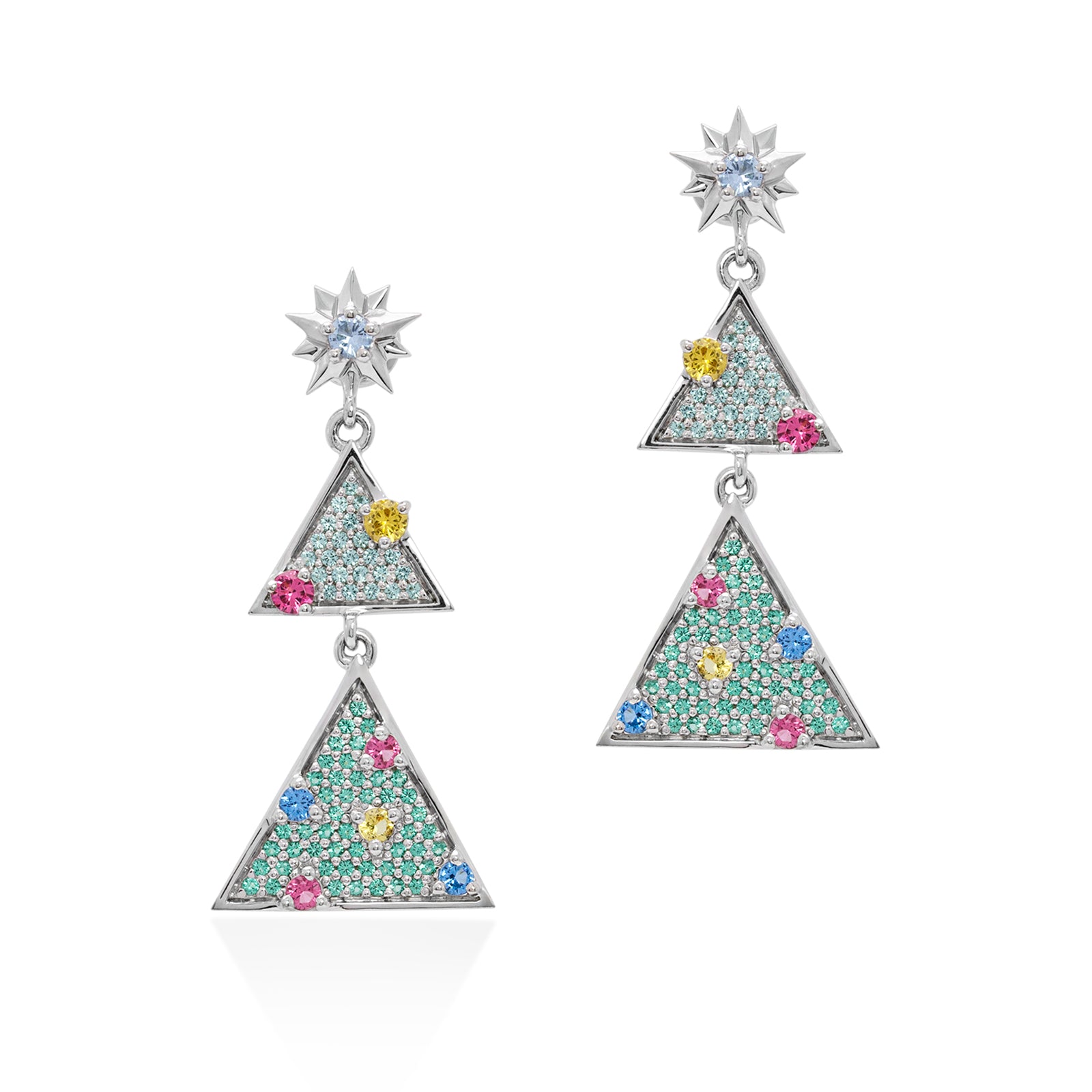 Lory Jewelery Christmas Tree Earrings E19002 Siamite #1143 Silver 925