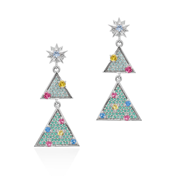 Lory Jewellery Christmas Tree Earrings E19002 Siamite #1143 Silver 925