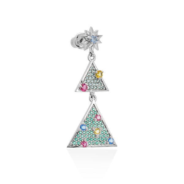 Lory Jewelery Christmas Tree Earrings E19002 Siamite #1143 Silver 925