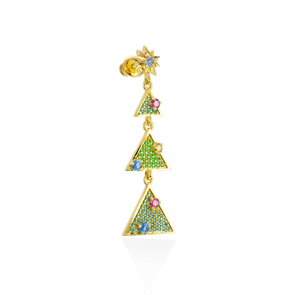 Lory Jewelery Christmas Tree Earrings E19004 Siamite #1141 Silver 925