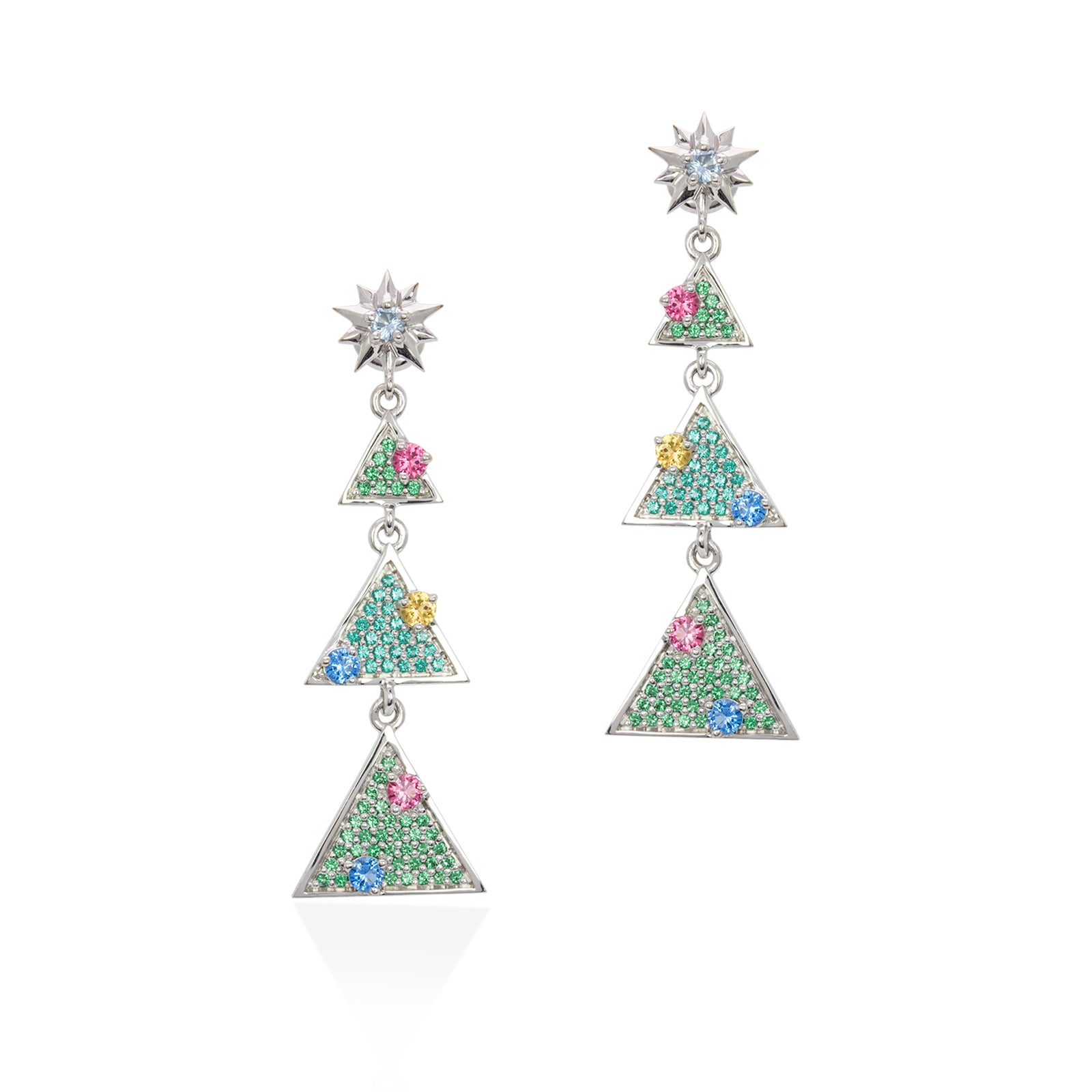 Lory Jewellery Christmas Tree Earrings E19004 Siamite #1123 Silver 925