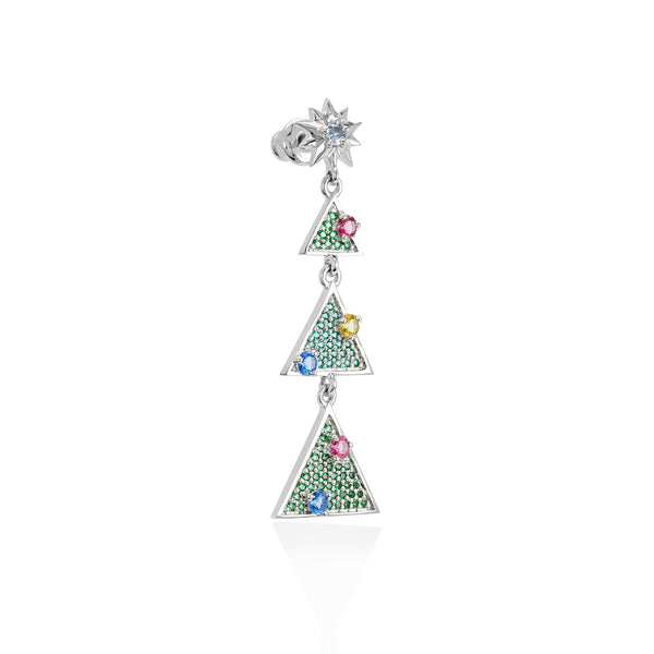 Lory Jewelery Christmas Tree Earrings E19004 Siamite #1123 Silver 925