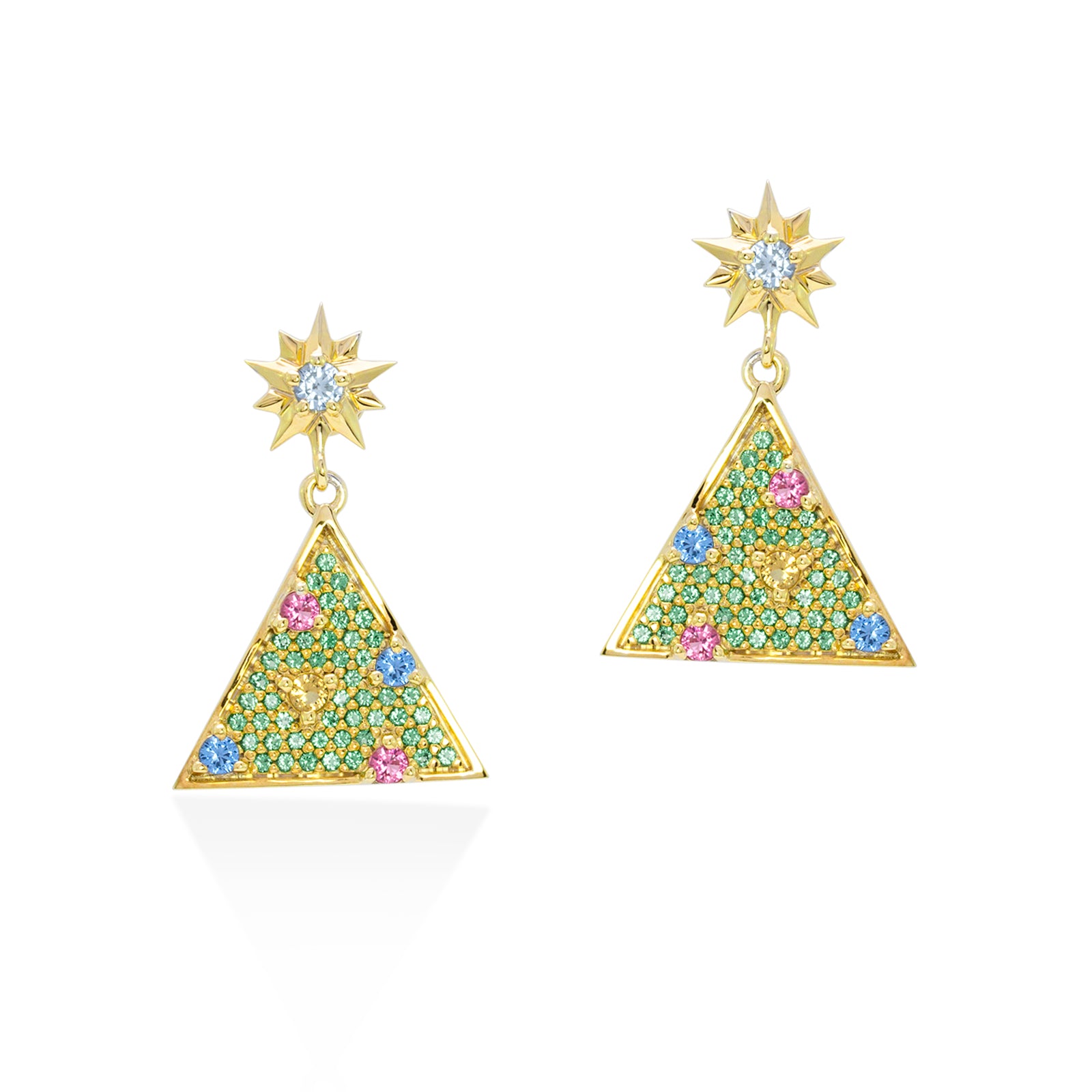 Lory Jewellery Christmas Tree Earrings E19005 Siamite #1101 Silver 925