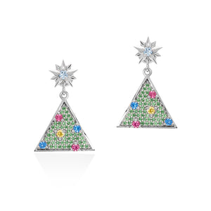 Lory Jewelery Christmas Tree Earrings E19005 Siamite #1070 Silver 925