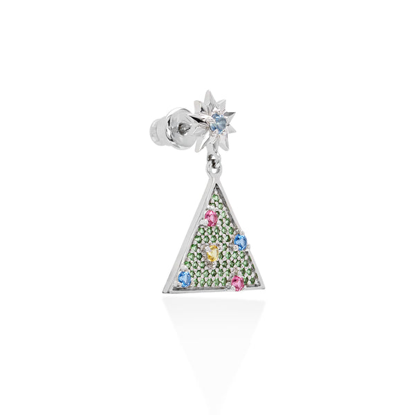 Lory Jewellery Christmas Tree Earrings E19005 Siamite #1070 Silver 925