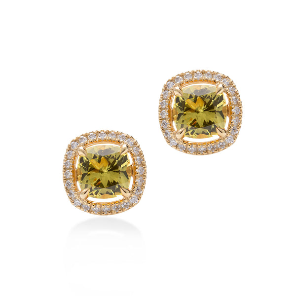 Lory Jewellery Classic Halo Earrings E19015 Siamite #1040 Silver 925