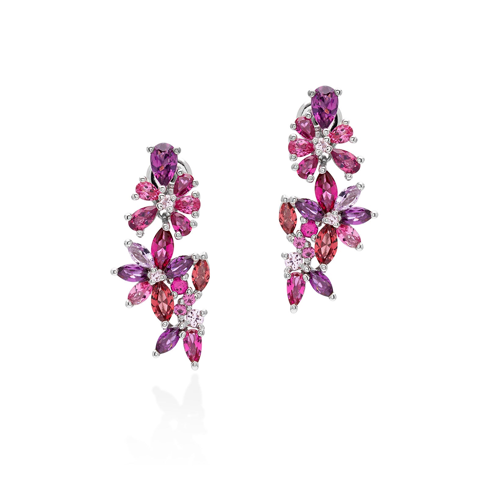 Lory Jewellery Flower Earrings Siamite #1551 Silver 925