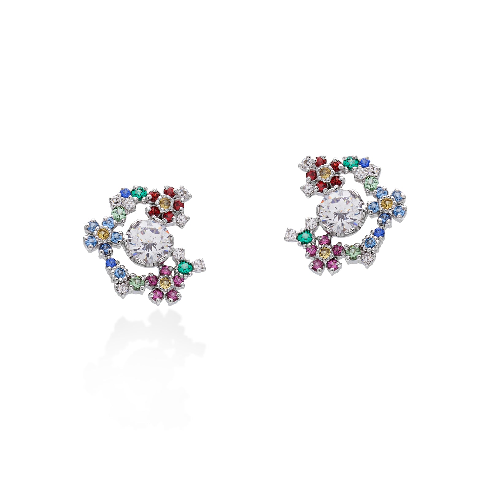 Lory Jewellery Flower Earrings E21029 Siamite #6WH0101 Silver 925