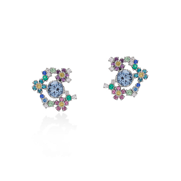 Lory Jewellery Flower Earrings E21029 Siamite #1670 Silver 925