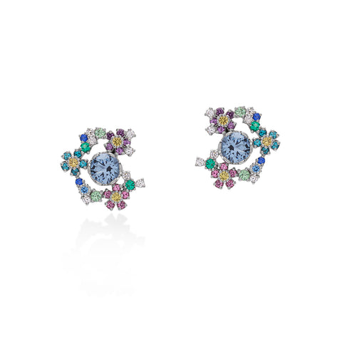 Lory Jewellery Flower Earrings E21029 Siamite #1670 Silver 925