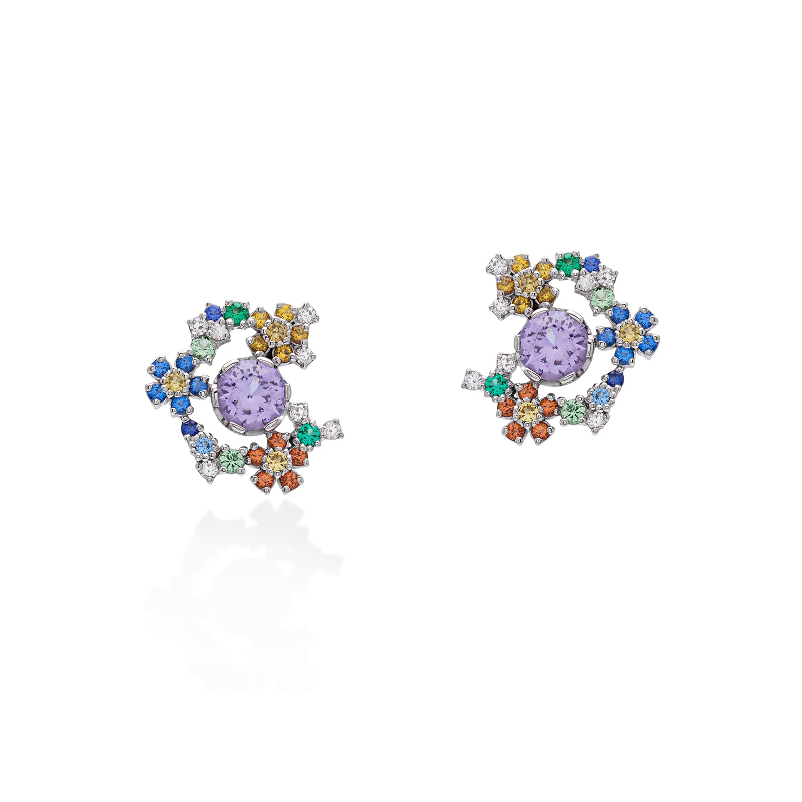 Lory Jewellery Flower Earrings E21029 Siamite #1671 Silver 925