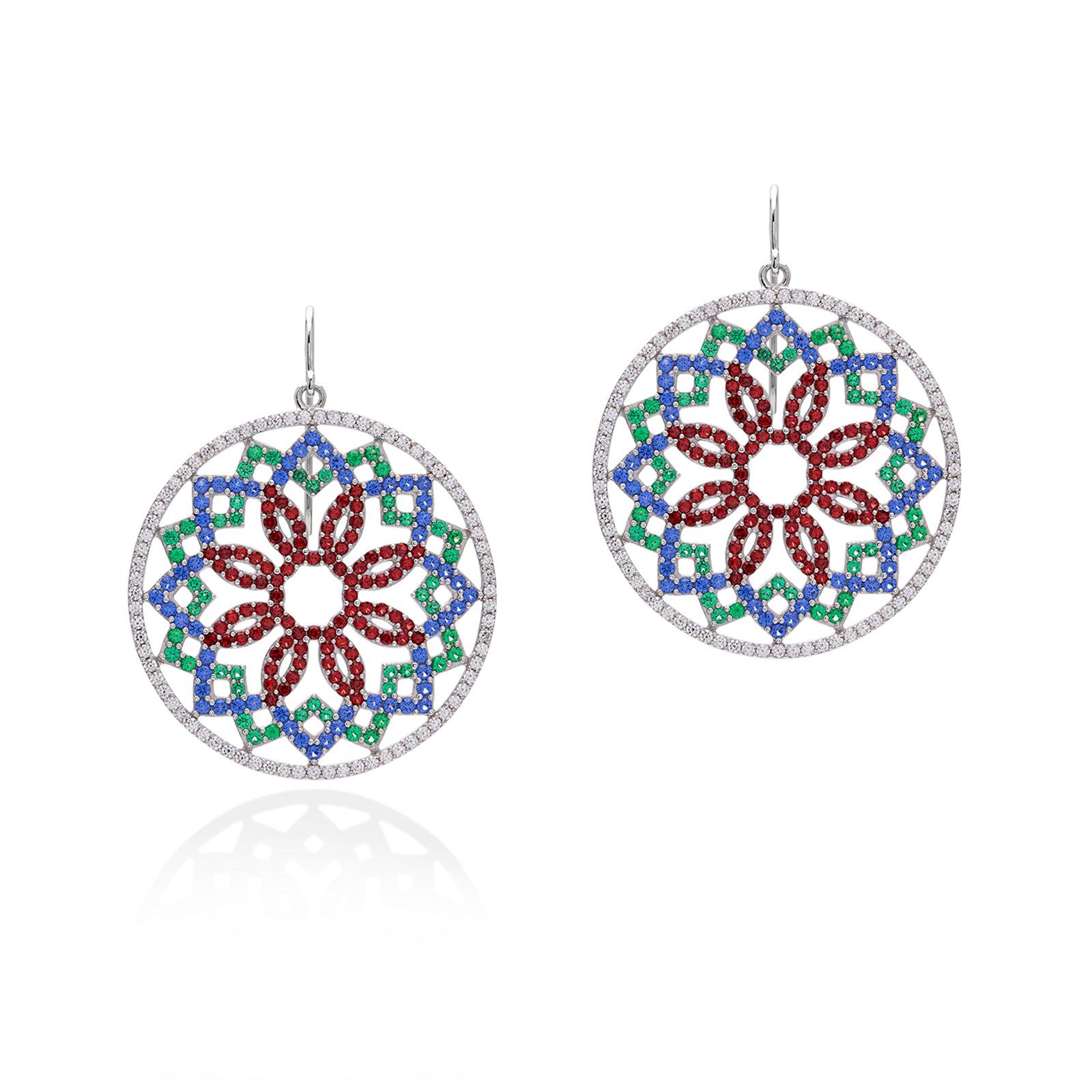 Lory Jewellery Mandala Flower Earrings E21030 Siamite #1650 Silver 925