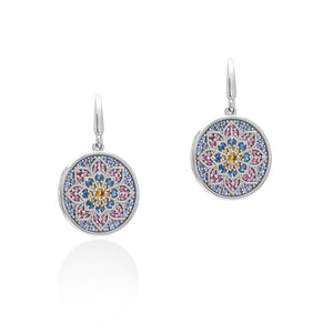 Lory Jewelery Mandala Flower Earrings E21038 Siamite 121 Silver 925