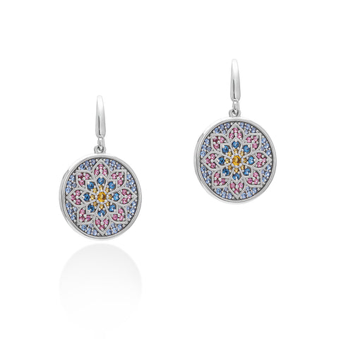 Lory Jewellery Mandala Flower Earrings E21038 Siamite 121 Silver 925