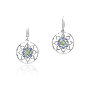 Lory Jewellery Mandala Flower Earrings E21041 Siamite #1335 Silver 925