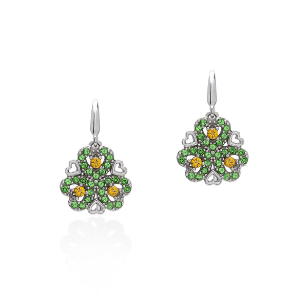 Lory Jewellery Flower Earrings E21044 Siamite #1062 Silver 925