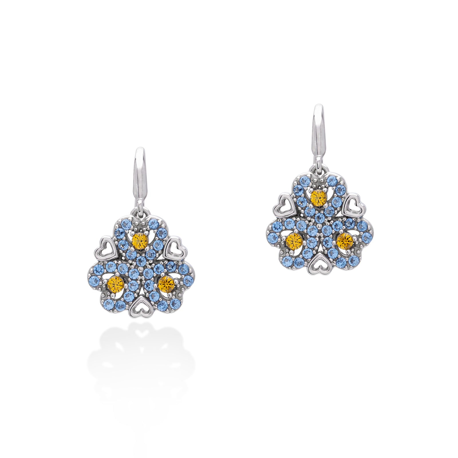 Lory Jewelery Flower Earrings E21044 Siamite #1221 Silver 925