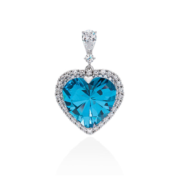 Lory Jewellery Heart Pendant P19003 Siamite #1188 Silver 925