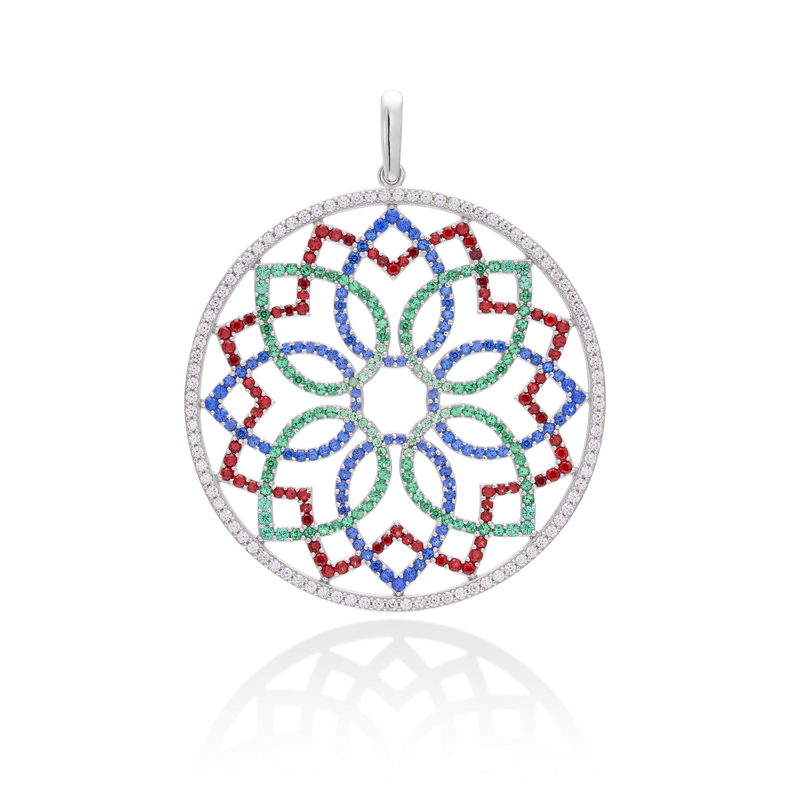 Lory Jewellery Mandala Flower Pendant P21017 Siamite #133501 Silver 925