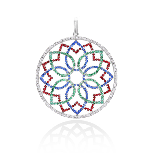 Lory Jewellery Mandala Flower Pendant P21017 Siamite #133501 Silver 925