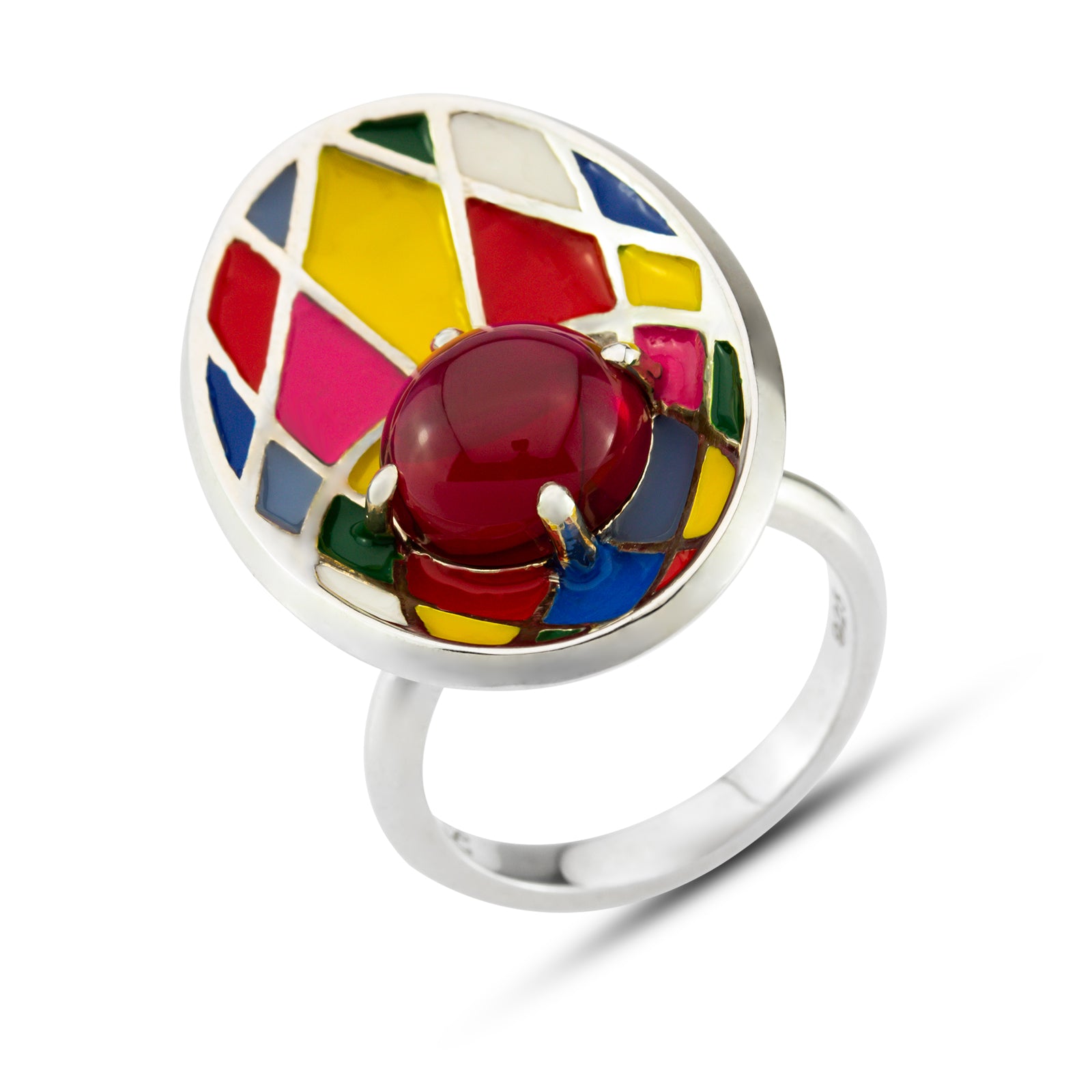 Lory Jewelery Cocktail Ring R20065 Siamite #1561 Silver 925