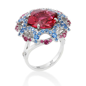 Lory Jewellery Cocktail Ring R20069 Siamite #1545 Silver 925