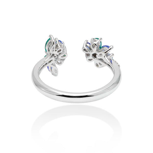 Lory Jewellery Flower Ring R20072 Siamite #1161 Silver 925