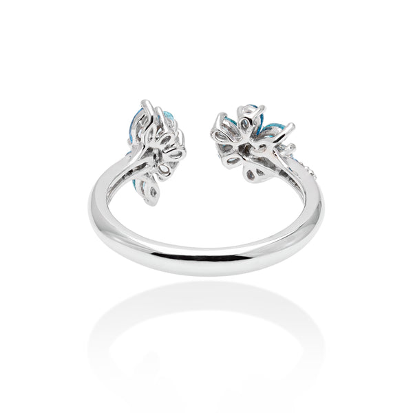 Lory Jewellery Flower Ring R20072 Siamite #1171 Silver 925