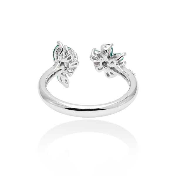 Lory Jewellery Flower Ring R20072 Siamite #1335 Silver 925