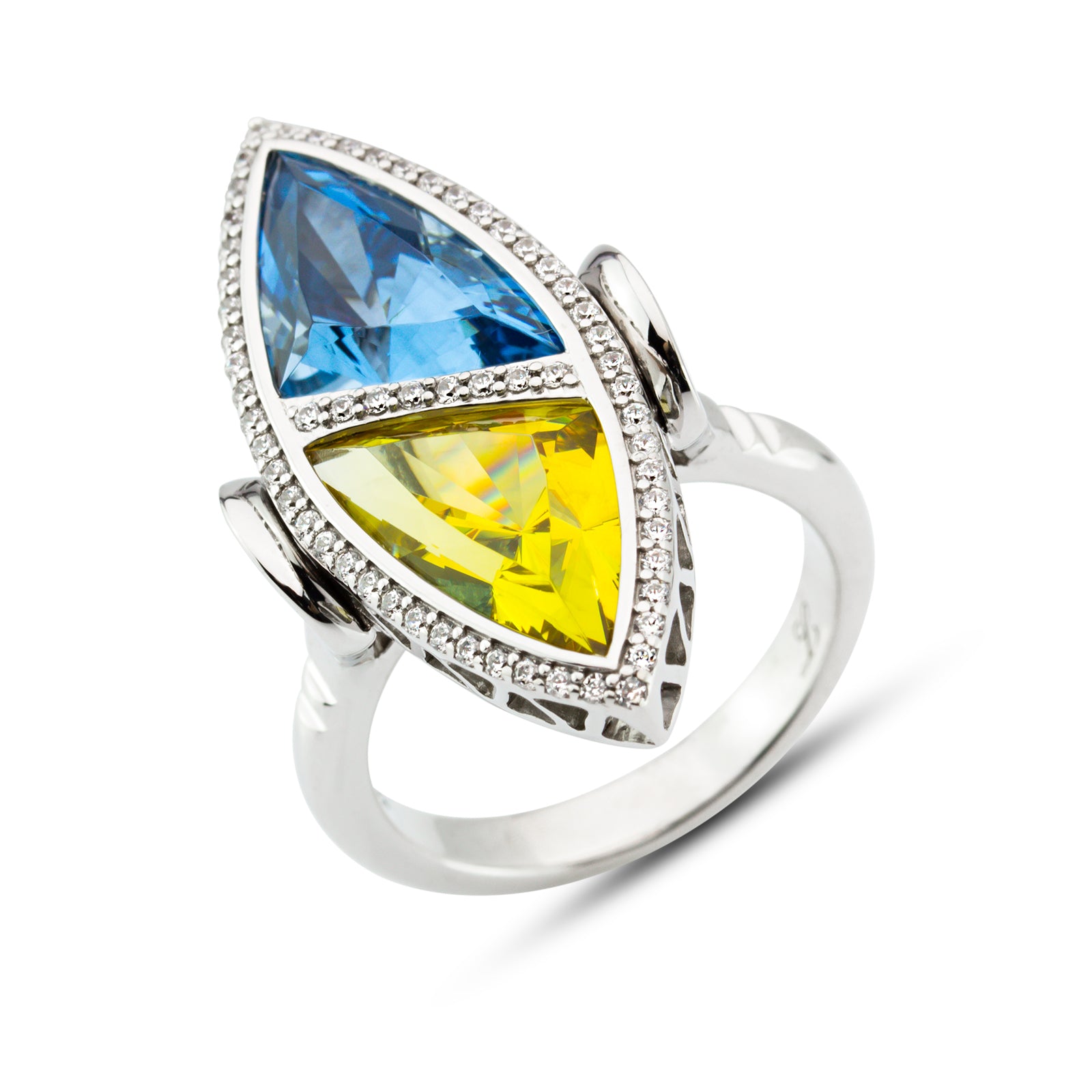 Lory Jewelery Cocktail Ring R21007 Siamite #1040 Silver 925