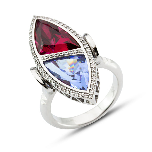 Lory Jewellery Cocktail Ring R21007 Siamite #1555 Silver 925