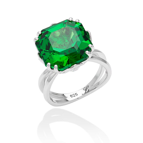 Lory Jewellery Classic Cocktail Ring R21012 Siamite #1063 Silver 925