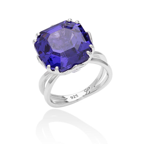 Lory Jewellery Classic Coacktail Ring R21012 Siamite #1362 Silver 925